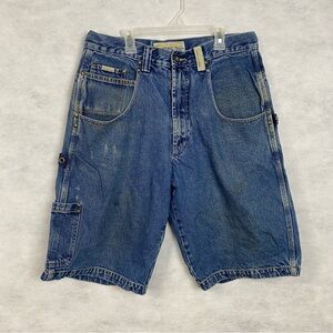 Vintage Paco Sport Shorts Mens 33 Blue Denim Jorts Hip Hop Y2K 90s Stained